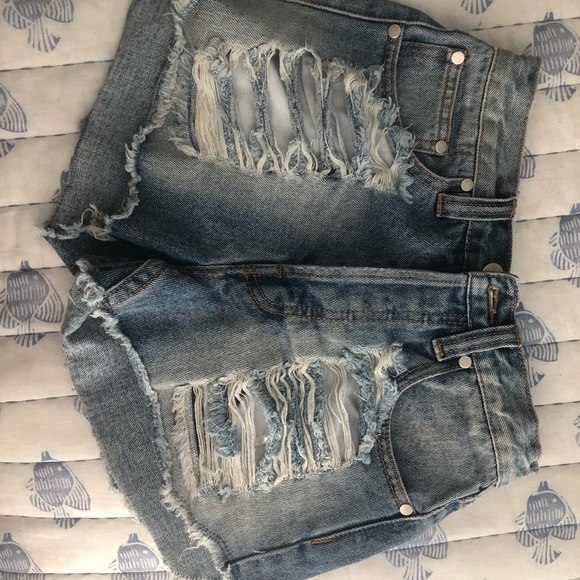 Mink Pink Slasher Denim Shorts - Picture 2 of 4